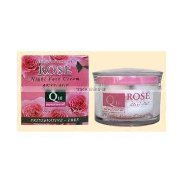 Face Cream Night with Q10 and Rose Oil - 50ml. Alcohol and Paraben Free. Made in EU. Private Label Available.