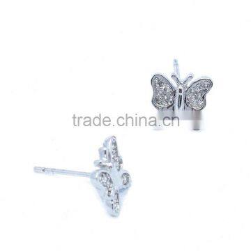 Stunning 925 Sterling Silver Jewelry Wholesale Silver Butterfly Stud Earrings photo-2