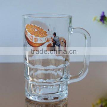 clear and cheap beer mugs big Beer glass/beer mug with handle hot selling