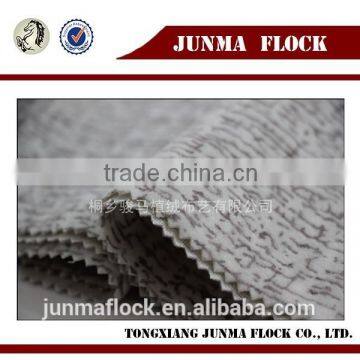 Junma Fashion Scriptures Design Printed Flock Fabric for Bed Room Furniture photo-2