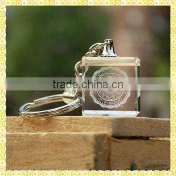 New Arrival Cheap Custom Glass Cube Keychains For Party Take Away Gifts