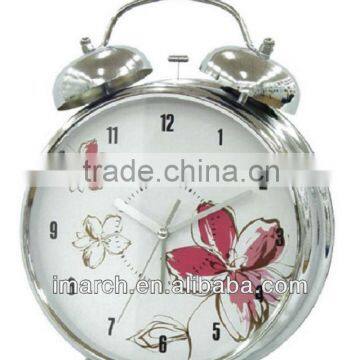 silvery-1 bell clock,table clock