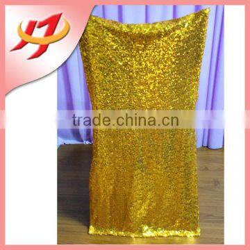 Factory Sale High Back Gold Sequin Christmas Chair Covers for Banquet photo-2