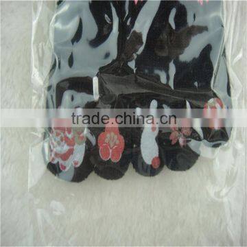Model Cotton Dress Black Color With Flower Design Socks With Toe Classical Style