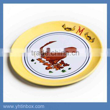 high quality round metal tin tray ,metal plate tin tray