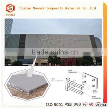 Impact resistance aluminum honeycomb sandwich panel for curtain