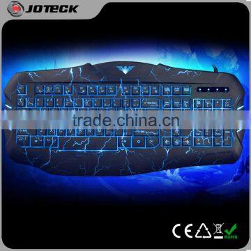 2015 the Latest 3 Colors LED Light Crack Backlit Professional Gaming Computer Keyboard---JK666 photo-5