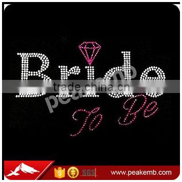 Wholesale Custom bride To Be motif iron on hot fix rhinestone transfer for shirt