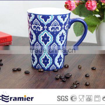 Ceramic Mug v Shape With Blue Design
