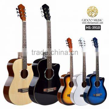 39 inch Caravan music Chinese acoustic guitar with cheap price for beginners HS3910