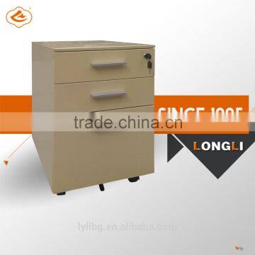 All Welded Steel Movable 3 Drawer Filing Cabinet with Hanging File Folders