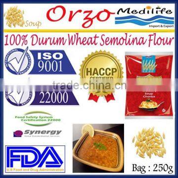 Orzo,100% Durum Wheat Semolina Flour ,Tunisian Orzo, Orzo,Bag 250g