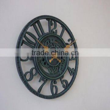 12 Inch Blue Mechanical Decorative Polyresin Clock photo-2