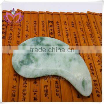 Chinese traditional natural green jade stone facial massager gua sha plate guasha tool