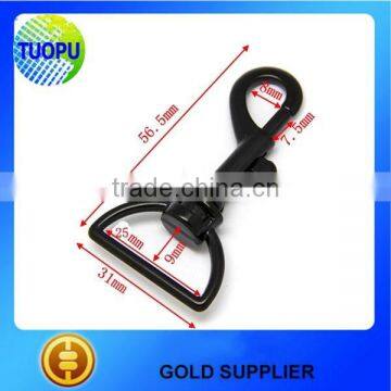 2017 High quality D ring black metal snap hooks for manufacturer