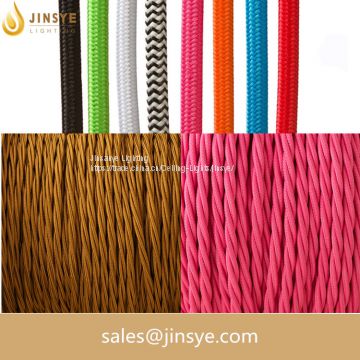 Coloured twisted braided electrical wire cotton cord power cable