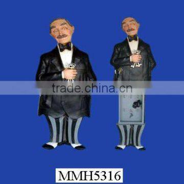 Handmade butler big resin figurines