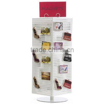 60 Hooks White Magnetic Counter Pegboard Spinner Rack photo-3