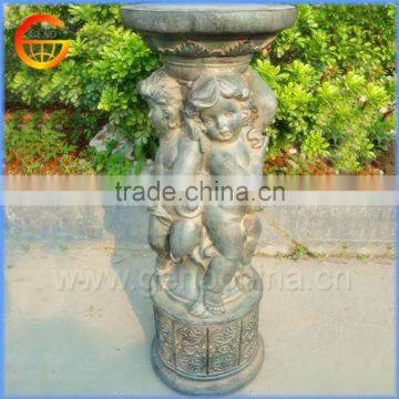 Stable fiberstone/ fiberglass flower pot stand garden stone column