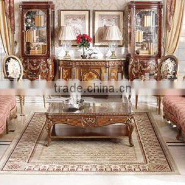 Great British Luxury Classic Furniture Living Room Sofa Set, Antique Carved Wooden Queen Anne Sofa Couch Sets