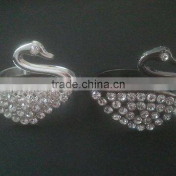 Jewelled Swan Napkin Ring for Wedding photo-2