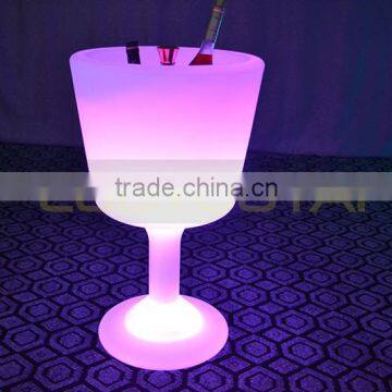 New Design Wineglass Shape Plastic Luminous Led Ice Bucket/Bar Wine Ice Bucket photo-2