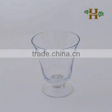 Clear Footed Glass Hurricane Vase