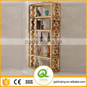 G396 Multifunction Modern Stainless Steel Tempered Glass Vintage Wine Cabinet for Sale