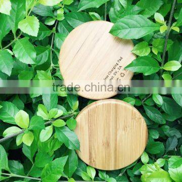 Creative Bamboo Wooden Wireless Charging Pad For Smart Mobile Phones Universal QI Wireless Charging Pad For Wholesale photo-3