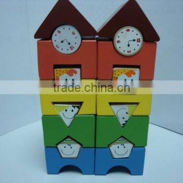 Geometric blocks shape wooden toys,building house blocks shape wooden toys