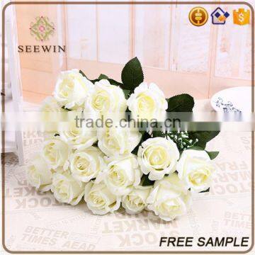 Table Centerpiece Single Stem White Rose Artificial Flower photo-3