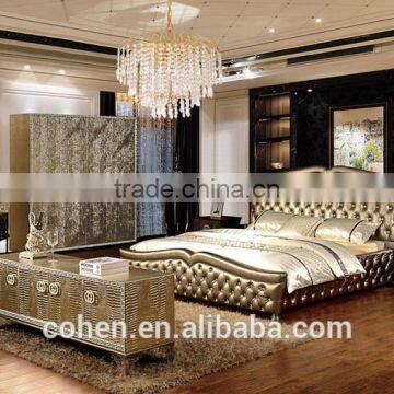 2016 New Top Quality Home Used Furniture Top Genuine Real Leather Bed photo-4