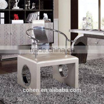Modern luxury stylish PU stanless steel back leisure chair ND121