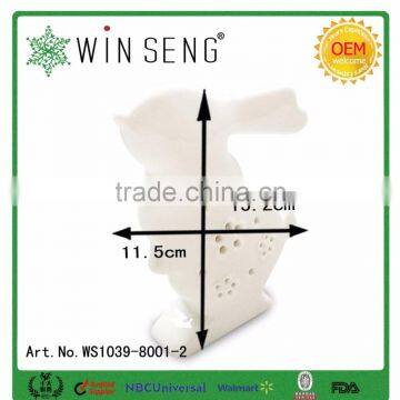 Lovely White Rabbit Ceramic Animal Figurines photo-3