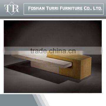 Modern White and Yellow Veins All Marble Combined Console Table photo-2