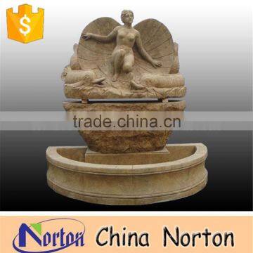 antique finish granite stone outdoor water wall fountain cherub fountain NTMF-A062R