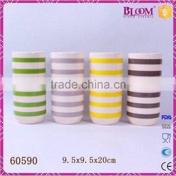 simple design glazed ceramic round tall vase flower