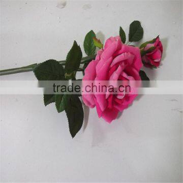 SJ20170001 pink artificial silk flower rose bud