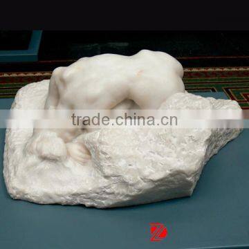 white marble African lion statue