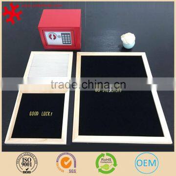 Felt Letter Board Black Felt With 320 White Plastic Changeable Characters 10 In. x 10 Inches Square Wood Oak Frame photo-4