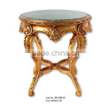 Baroque style round table with Marble top