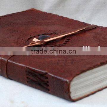 Handmade Vintage Strip Closer Side Stitch Leather Notebook photo-3