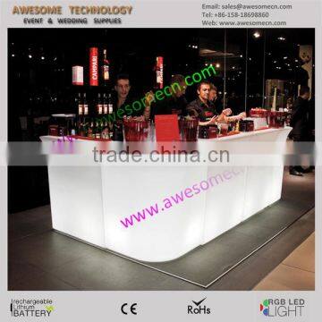 led lighting color changing L-shape bar counter for club reception (BC110)