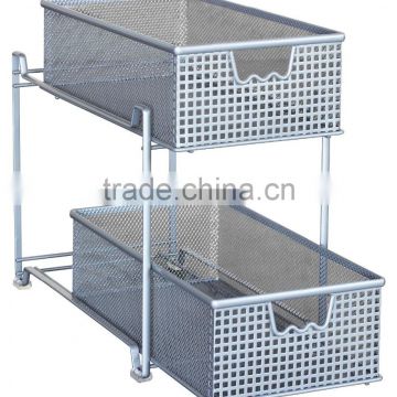 Mesh Sliding Cabinet Basket Organizer Drawer metal storage shelf