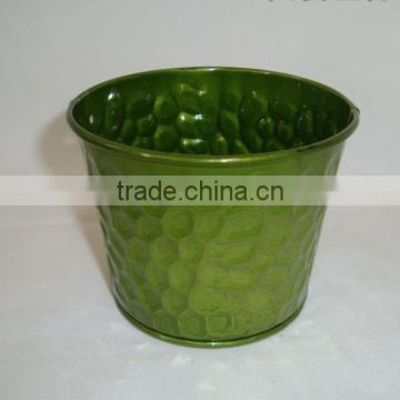 Round green zinc pot