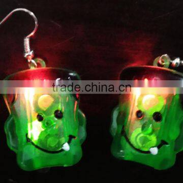 Custom logo accecpt halloween led pedant plastic earrings