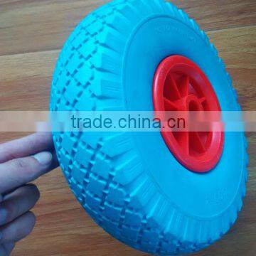 10" PU foam trolley wheel 3.00-4