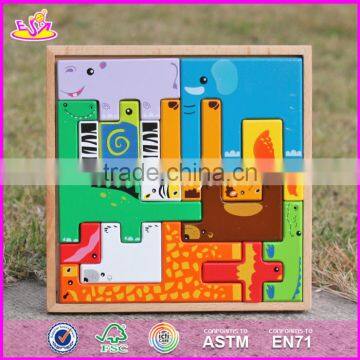 2017 New design animals shape children educational toy wooden best jigsaw puzzles W14A109