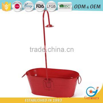 17 Inch Decorative Metal Planters Galvanized Pots for Plants Zinc Plant Pot photo-3