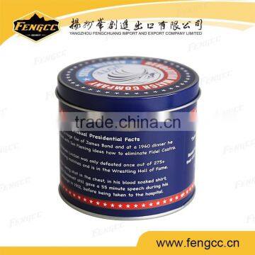Round cylinder shape tin box cans with custom print for cake box